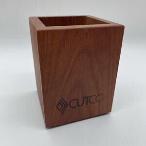 Cutco Wooden Utensil Spoon Holder Countertop Rectangular Box